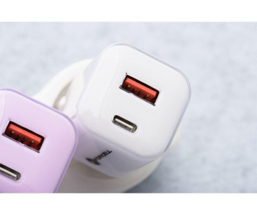 ŁADOWARKA SIECIOWA Forcell F-Energy GaN III VT-41 33 W 1x USB-C 1x USB-A PD 3.0 QC 4.0 BIAŁA