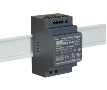 ZASILACZ IMPULSOWY NA SZYNĘ DIN MEAN WELL HDR-60-12 12V/60W/4.5A