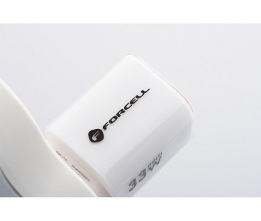 ŁADOWARKA SIECIOWA Forcell F-Energy GaN III VT-41 33 W 1x USB-C 1x USB-A PD 3.0 QC 4.0 BIAŁA