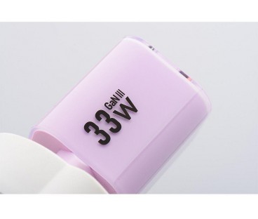 ŁADOWARKA SIECIOWA Forcell F-Energy GaN III VT-41 33 W 1x USB-C 1x USB-A PD 3.0 QC 4.0 FIOLETOWA