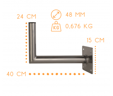 UCHWYT ŚCIENNY KĄTOWY AL USL-48/400AL CORAB
