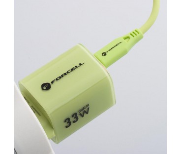 ŁADOWARKA SIECIOWA Forcell F-Energy GaN III VT-41 33 W 1x USB-C 1x USB-A PD 3.0 QC 4.0 ZIELONA