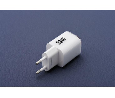 ŁADOWARKA SIECIOWA Forcell F-Energy GaN III VT-41 33 W 1x USB-C 1x USB-A PD 3.0 QC 4.0 BIAŁA