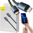 KABEL USB-C / Lightning iPhone Baseus Crystal CAJY000201 1.2m 20W PD Quick Charging CZARNY W OPLOCIE PREMIUM KABEL USB-C / Lightning iPhone Baseus Crystal CAJY000201 1.2m 20W PD Quick Charging CZARNY W OPLOCIE PREMIUM