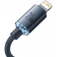 KABEL USB-C / Lightning iPhone Baseus Crystal CAJY000201 1.2m 20W PD Quick Charging CZARNY W OPLOCIE PREMIUM KABEL USB-C / Lightning iPhone Baseus Crystal CAJY000201 1.2m 20W PD Quick Charging CZARNY W OPLOCIE PREMIUM