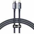 KABEL USB-C / Lightning iPhone Baseus Crystal CAJY000201 1.2m 20W PD Quick Charging CZARNY W OPLOCIE PREMIUM KABEL USB-C / Lightning iPhone Baseus Crystal CAJY000201 1.2m 20W PD Quick Charging CZARNY W OPLOCIE PREMIUM