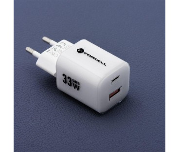 ŁADOWARKA SIECIOWA Forcell F-Energy GaN III VT-41 33 W 1x USB-C 1x USB-A PD 3.0 QC 4.0 BIAŁA