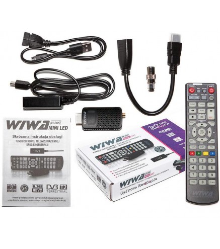 Tuner DVB-T/T2 WIWA H.265 MINI LED