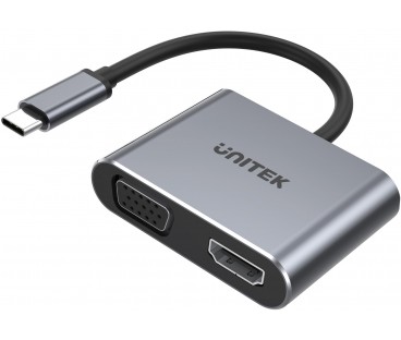 Unitek Hub USB-C HDMI VGA USB-A i PD 100W D1049A