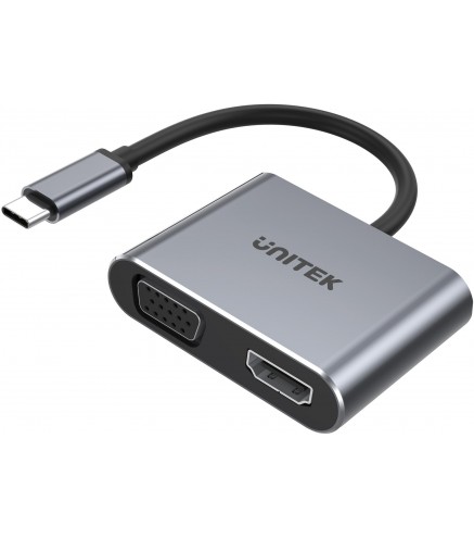 Unitek Hub USB-C HDMI VGA USB-A i PD 100W D1049A