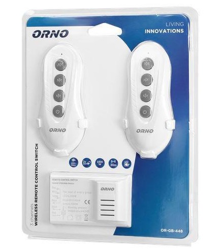 BEZPRZEWODOWY STEROWNIK OŚWIETLENIA ORNO OR-GB-448 2 piloty