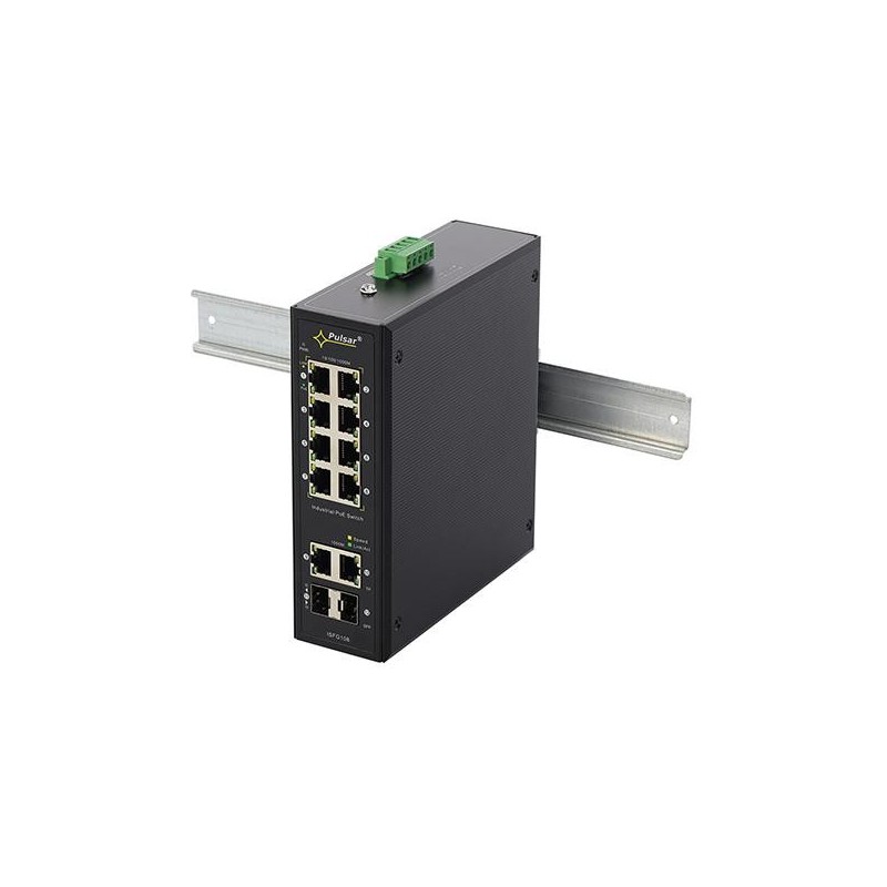 Switch przemysłowy PoE PULSAR ISFG108 (8xPoE, 2xSFP, 2xRJ45)