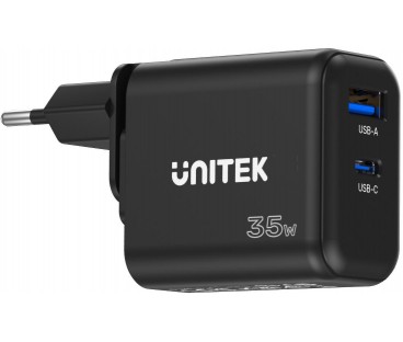 Ładowarka sieciowa Unitek GaN PD 35W USB-C + USB-A czarna