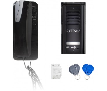 DOMOFON CYFRAL COSMO 1-LOKATORSKI KASETA CZARNA/UNIFON CZARNY