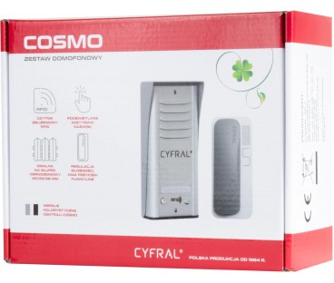 DOMOFON CYFRAL COSMO 2-LOKATORKI CZARNA KASETA CZARNE UNIFONY