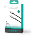Kabel USB-C / Lightning Joyroom Star-Light Series SA27-CL3 120cm 30W w oplocie czarny Kabel USB-C / Lightning Joyroom Star-Light Series SA27-CL3 120cm 30W w oplocie czarny