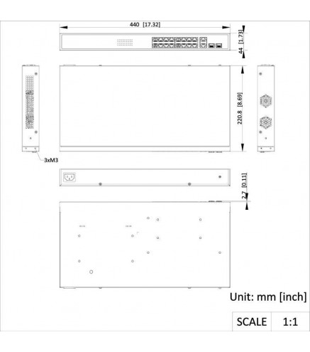 SWITCH POE HIKVISION DS-3E1318P-EI(B)