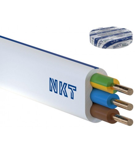 Przewód NKT instal PLUS YDYp 3x1,5 żo biały 450/750V 100m