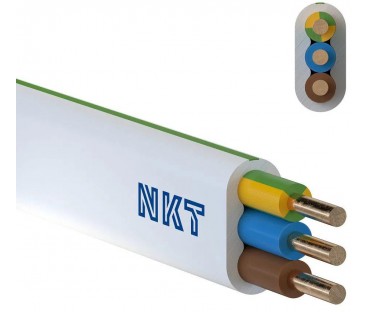 Przewód NKT instal PLUS YDYp 3x1,5 żo biały 450/750V 100m