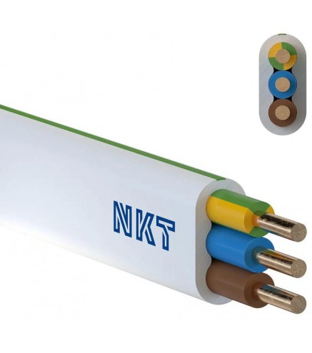 Przewód NKT instal PLUS YDYp 3x1,5 żo biały 450/750V 100m