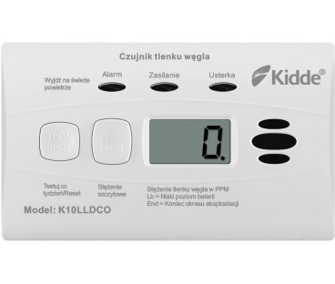 Czujnik czadu z wyświetlaczem Kidde K10LLDCO