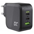 ŁADOWARKA SIECIOWA Green Cell PowerGan 65W 2xUSB-C 1xUSB-A CHARGC08 ŁADOWARKA SIECIOWA Green Cell PowerGan 65W 2xUSB-C 1xUSB-A CHARGC08