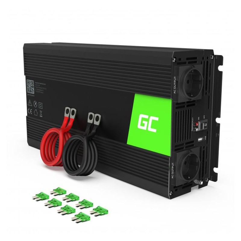 PRZETWORNICA NAPIĘCIA INWERTER Green Cell 12V / 230V 3000W/6000W CZYSTA SINUSOIDA INV15