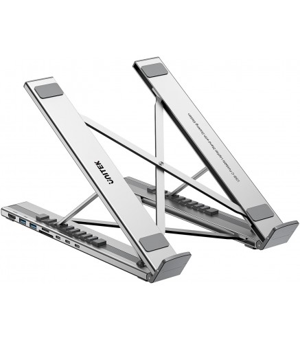 Unitek Podstawka regulowana pod laptop z hubem/HDMI/PD/SD