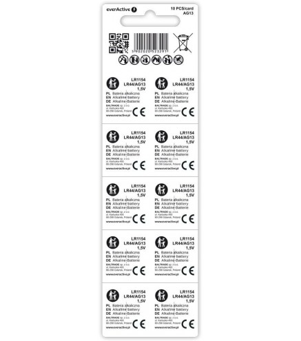 Bateria G13 / LR44 / LR1154 everActive 1,5V (blister 10 szt.)