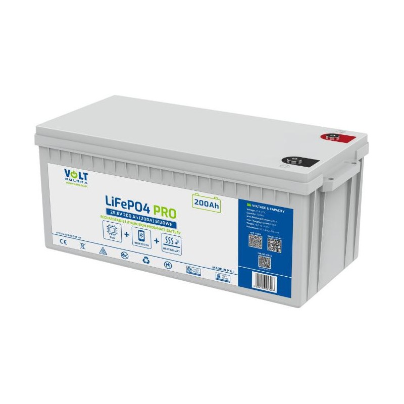 Akumulator Volt Polska LiFePO4 PRO 25,6V 200 Ah (200A) BMS BLUETOOTH + MATA