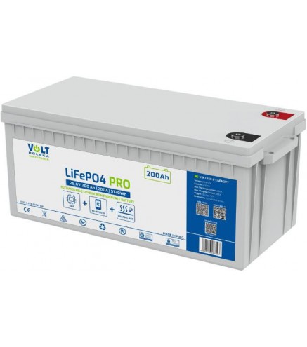 Akumulator Volt Polska LiFePO4 PRO 25,6V 200 Ah (200A) BMS BLUETOOTH + MATA