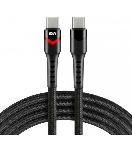 KABEL USB-C / USB-C RGB LED everActive CBB-1PDR 100cm 3A