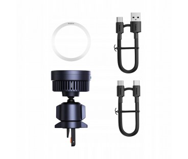 UCHWYT SAMOCHODOWY ŁADOWARKA INDUKCYJNA Baseus MagPro BS-CW04 Qi 2.0 15W MagSafe NA KRATKĘ CZARNY