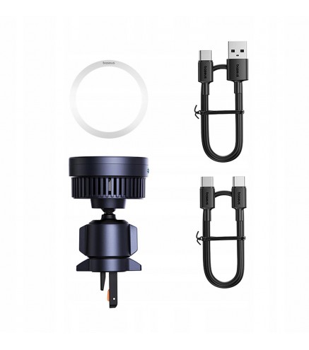 UCHWYT SAMOCHODOWY ŁADOWARKA INDUKCYJNA Baseus MagPro BS-CW04 Qi 2.0 15W MagSafe NA KRATKĘ CZARNY