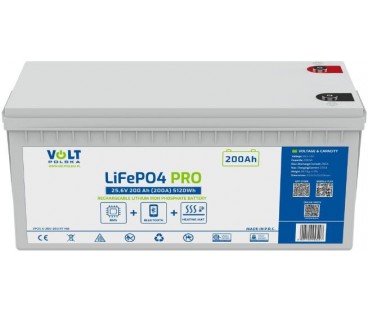 Akumulator Volt Polska LiFePO4 PRO 25,6V 200 Ah (200A) BMS BLUETOOTH + MATA