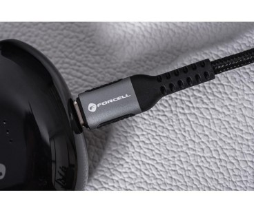 KABEL USB-C / USB-C Forcell F-Energy Cafule 50 cm 240 W 5A PD QC 4.0 CZARNY W OPLOCIE
