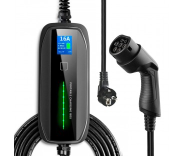 Extralink Bs-Pcd030 16A 3.6Kw Schuko | Przenośna Ładowarka Do Samochodu Elektrycznego | 1 Faza, 5,5M, Wyświetlacz Lcd, Ip67