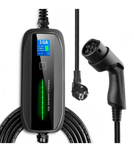 Extralink Bs-Pcd030 16A 3.6Kw Schuko | Przenośna Ładowarka Do Samochodu Elektrycznego | 1 Faza, 5,5M, Wyświetlacz Lcd, Ip67