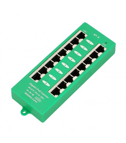 Extralink 8 Portowy | Gigabit Poe Injector | Aktywny, 8 Portów Gigabit 802.3At/af, Mode A