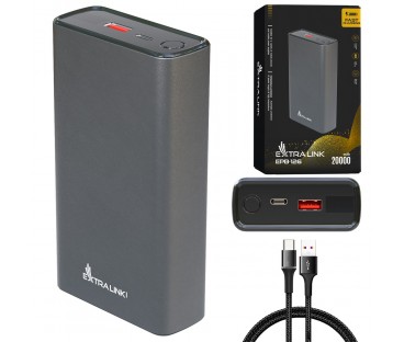 Extralink Epb-126 20000Mah Srebrny | Powerbank | Power Bank, 45W Pd, Usb-C