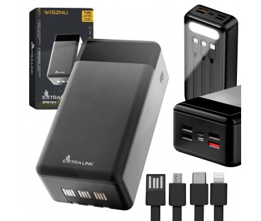 Extralink Epb-124 30000Mah Czarny | Powerbank | Power Bank, Fast Charging, Usb-C