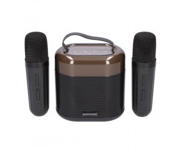 Extralink Kids Karaoke Led Speaker 2X Mic Czarny | Zestaw Do Karaoke | Głośnik, 2 Mikrofony, Bluetooth, Aux, Slot Na Karty Pamię