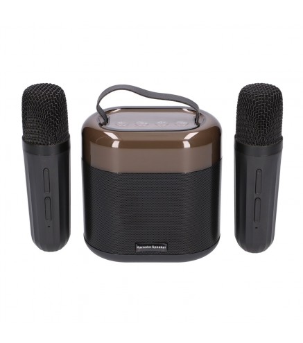 Extralink Kids Karaoke Led Speaker 2X Mic Czarny | Zestaw Do Karaoke | Głośnik, 2 Mikrofony, Bluetooth, Aux, Slot Na Karty Pamię