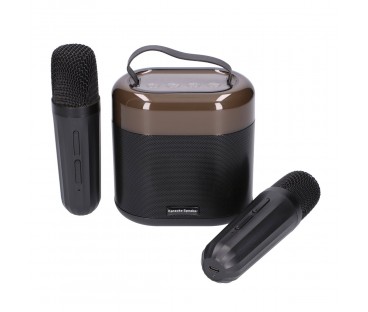 Extralink Kids Karaoke Led Speaker 2X Mic Czarny | Zestaw Do Karaoke | Głośnik, 2 Mikrofony, Bluetooth, Aux, Slot Na Karty Pamię