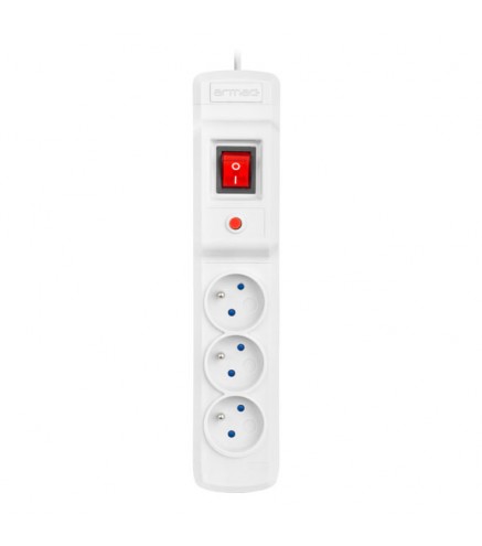 Armac Multi M3 | Listwa Zasilająca | Przeciwprzepięciowa, 3 Gniazda, Przewód 3M, Szara
