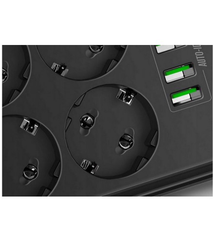 Listwa Zasilająca Ldnio Se6403 6 Gniazd + 4X Usb Przedłużacz