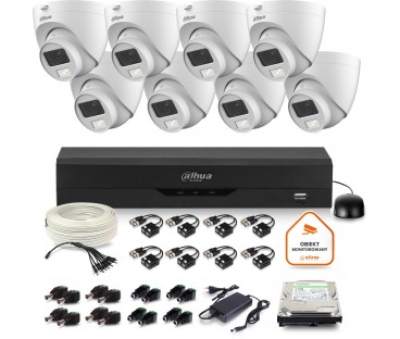 Zestaw Monitoringu Dahua 8X Kamera Kopułkowa Hac-Hdw1500Clq-Il-A-0280B-S2 1Tb Ir 20M 51Mp