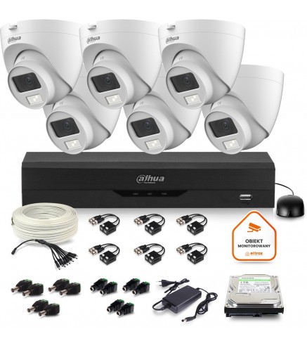 Zestaw Monitoringu Dahua 6X Kamera Kopułkowa Hac-Hdw1500Clq-Il-A-0280B-S2 1Tb Ir 20M 51Mp