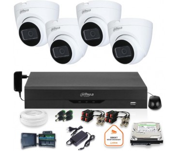 Zestaw Monitoringu Dahua 4 Kamery Kopułkowe 2Mpx Dysk 1Tb