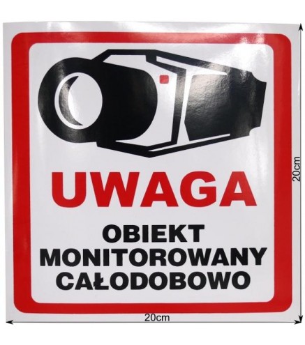 Naklejka Obiekt Monitorowany 20X20 6039